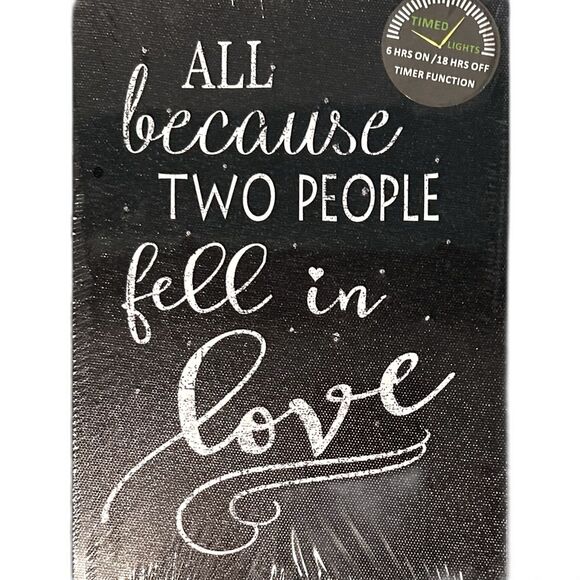 Romantic Black and White LED Wall Art - NWT - Picture 1 of 2